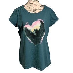 Eastern Mountain Sports Heart-Shaped Forest Tee Women’s Sz XL Organic Cotton